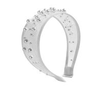 Fabric Wrapped Wide Pearl Headband Structured Arched Hairband for Neat Everyday Looks and Special Occasion Wear Pearl Embellished Headband Wide Hair Hoop Fabric Wrapped Headwear Arched Hair Decoration