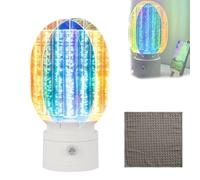 Fabricateup 3D Rotating Aurora Night Light - Rechargeable, Dimmable, for a Romantic Starry Atmosphere, Gettoreach Seven Color Gradual Rotating Light Projector for Bedroom
