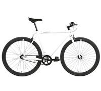 FabricBike Original - Fixed Gear Bike, 28 inches, Fixie Bike, Single Speed, Frame Hi-Ten Acier, 10.45kg (M size). (White & Black, L-58cm)