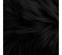 FabricLA Shaggy Faux Fur Fabric - 20" X 20" Inches Pre-Cut - Use Fake Fur for DIY Craft, Fashion Accessory, Home Decoration, Hobby - Black