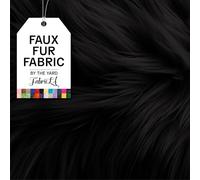 FabricLA Shaggy Faux Fur Fabric by The Yard - 18" x 60" Inches (45 cm x 150 cm) - 2.5 Inch Pile Length - Craft Furry Fabric for Sewing Apparel, Rugs, Pillows - Faux Fluffy Fabric - Black, Half Yard