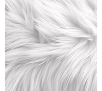 FabricLA Shaggy Faux Fur Square - 10" X 10" Inches (25.4 cm X 25.4 cm) Pre-Cut - Use Fake Fur Fabric for DIY, Craft Fur Decoration, Fashion Accessory, Gnome, Hobby - White