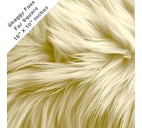 FabricLA Shaggy Faux Fur Square - 10" X 10" Inches Pre-Cut - Use Fake Fur Fabric for DIY, Craft Fur Decoration, Fashion Accessory, Gnome, Hobby - Banana