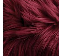 FabricLA Shaggy Faux Fur Square - 10" X 10" Inches Pre-Cut - Use Fake Fur Fabric for DIY, Craft Fur Decoration, Fashion Accessory, Gnome, Hobby - Burgundy