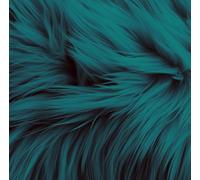 FabricLA Shaggy Faux Fur Square - 10" X 10" Inches Pre-Cut - Use Fake Fur Fabric for DIY, Craft Fur Decoration, Fashion Accessory, Gnome, Hobby - Dk Turquoise