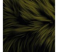 FabricLA Shaggy Faux Fur Square - 10" X 10" Inches Pre-Cut - Use Fake Fur Fabric for DIY, Craft Fur Decoration, Fashion Accessory, Gnome, Hobby - Olive