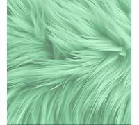 FabricLA Shaggy Faux Fur Square - 10" X 10" Inches Pre-Cut - Use Fake Fur Fabric for DIY, Craft Fur Decoration, Fashion Accessory, Gnome, Hobby - Mint