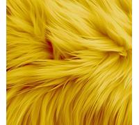 FabricLA Shaggy Faux Fur Square - 20" X 20" Inches Pre-Cut - Use Fake Fur Fabric for DIY, Craft Fur Decoration, Fashion Accessory, Gnome, Hobby - Golden Yellow Fur Fabric