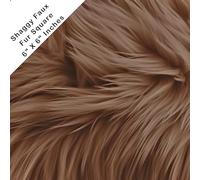 FabricLA Shaggy Faux Fur Square - 6" X 6" Inches Pre-Cut - Use Fake Fur Fabric for DIY, Craft Fur Decoration, Fashion Accessory, Gnome, Hobby - Light Brown Faux Fur Fabric