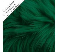 FabricLA Shaggy Faux Fur Square - 6" X 6" Inches Pre-Cut - Use Fake Fur Fabric for DIY, Craft Fur Decoration, Fashion Accessory, Gnome, Hobby - Kelly Green Fabric