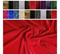 Fabrics-City red Premium bi-Stretch Nicky Velvet Fabric for Apparel, Upholstery, Costumes; Ideal Designers, Crafters; Soft, Durable, Versatile Fashion, Home Decor Projects, 2804