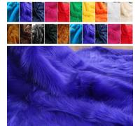 Fabrics-City Royal Blue Long-Pile Highland Cattle Faux Fur Teddy Plush Shaggy Plush Microfibre Wind Protection Fur Fabrics, 2701 (Royal Blue)