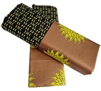 Fabrics for Sewing Dresses by The Yard Dress Making Tie and Dye Cotton African Printed Adire Fabric African Wax Arts and Crafts Material Bag Making Patchworks Quilting Fabrics (Brown Black)