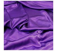 FABRICS KING ONLINE Back Crepe Satin Polyester Non Stretch Plain Dress Fabric for Bridal Wear, Decoration, Dressmaking, Tablecloths l 58" - 147cm Wide | Sold by The Metre (Purple, 1 Metre)