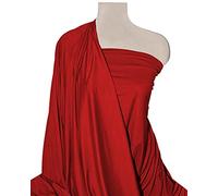 FABRICS KING ONLINE ITY Jersey Dress Fabric Spandex Polyester Knit 2-Way Elastane Stretch Plain Fabric for Dressmaking, Garments, Decoration l 60" - 150cm Wide | Sold by The Metre (Red, 1 Metre)