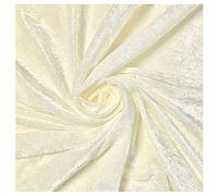 Fabrics King ONLINE Premium Quality Crushed Velvet 1 Way Stretch Fabric, Dress Craft Wedding Cushion Curtain Material - 60”- 150cm Wide Per Metre (CREAM, 1 METRE)