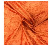 Fabrics King ONLINE Premium Quality Crushed Velvet 1 Way Stretch Fabric, Dress Craft Wedding Cushion Curtain Material - 60”- 150cm Wide Per Metre (ORANGE, 1 METRE)