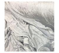 Fabrics King ONLINE Premium Quality Crushed Velvet 1 Way Stretch Fabric, Dress Craft Wedding Cushion Curtain Material - 60”- 150cm Wide Per Metre (SILVER, 1 METRE)