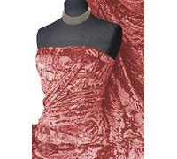 Fabrics King ONLINE Premium Spun Ice Crush Effect Velvet 2 Way Spandex Craft, Dress & Decoration 60" (CORAL, 1 METRE)