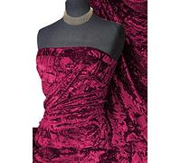 Fabrics King ONLINE Premium Spun Ice Crush Effect Velvet 2 Way Spandex Craft, Dress & Decoration 60" (FUCHSIA PINK, 1 METRE)