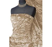 Fabrics King ONLINE Premium Spun Ice Crush Effect Velvet 2 Way Spandex Craft, Dress & Decoration 60" (GOLD, 1 METRE)