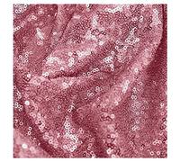 FABRICS KING ONLINE Sequins 3mm Allover Embroidered Fabric on Tulle/Net Material for Decor, Sewing, Dress, Tablecloths & Craft | 52" - 132cms usable Width | Sold by The Metre (Baby Pink, 1 Metre)