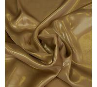 FABRICS KING ONLINE Shimmer Foil Satin Fabric for Dressmaking, Event Decor, Christmas Decoration & Scrunchies l 58’’- 147cms Wide | Sold by The Metre (Antique Gold, Full Metre (100x150cms))