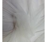 Fabrics King Online Soft Illusion Tulle Fabric 60" - 150cm Wide - Delicate Veiling Mesh Fabric - Sold by The Metre - Bridal Veil, Prom, Underskirt (Ivory)