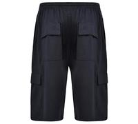 Fabrik Men's Big Size Cotton Terry Jersey Cargo Light Weight Shorts (2412) in Black in 2XL