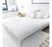 Fabriza 100% Egyptian Cotton Fitted Sheet, Comfortable and Soft Breathable Bed Sheets, Anti-Allergy, Bed Bug Proof, Easy to Use and Elastically Fit Around Your Mattress (White, Double)
