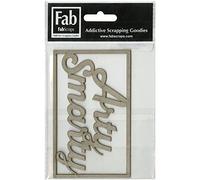 FabScraps Die-Cut Gray Chipboard Word Arty Smarty 4.25-inch x 2.5-inch