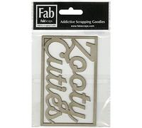 FabScraps Die-Cut Gray Chipboard Word Zooty Cuties 4.25-inch x 2.5-inch