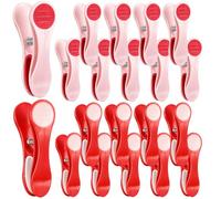 Fabsome Clothes Pegs for Washing Line, Pack of 20 Strong Grip Non Slip Washing Pegs, Soft Grip Long Lasting Plastic Laundry Pegs with Rubber Pad (Red&Pink, 20pcs)