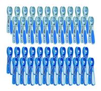 Fabsome Pegs for Washing Line Pack of 44, Non Slip Soft Grip Strong Clothes Washing Pegs, Long Lasting Plastic Laundry Pegs with Rubber Pad (Blue, 44 Pcs)
