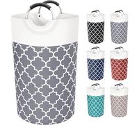 Fabspace Large Laundry Basket Laundry Hamper Bag Washing Bin Clothes Bag Collapsible Tall With Handles Waterproof Travel Bathroom College Essentials Storage For College Dorm, Family (Grey),82L