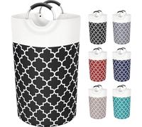 Fabspace Large Laundry Basket Laundry Hamper Bag Washing Bin Clothes Bag Collapsible Tall with Handles Waterproof Travel Bathroom College Essentials Storage for College Dorm, Family (Black) 82L