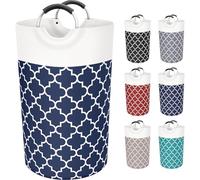 Fabspace Large Laundry Basket Laundry Hamper Bag Washing Bin Clothes Bag Collapsible Tall With Handles Waterproof Travel Bathroom College Essentials Storage For College Dorm, Family (Blue)82L