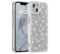 FABSPARK Case for iPhone 11,Glitter Crystal Diamond Rhinestones Sequin Shiny Bling Sparkly Glossy Luxury Electroplated Case,Aesthetic Cute Full Protection for iPhone 11,Silver