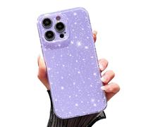 FABSPARK Case for iPhone 14 Pro Max,Super Cute Vibrant Neon Glitter Shiny Bling Sparkly Glossy Girly Case,Shockproof Slim Camera Protection for iPhone 14 Pro Max 6.7 Inch,Purple