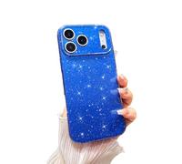 FABSPARK Case for iPhone 17 Pro,Super Cute Vibrant Neon Glitter Shiny Bling Sparkly Glossy Girly Case,Shockproof Slim Camera Protection for iPhone 17 Pro 6.3 inch,Blue
