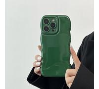 FABSPARK Phone Case for iPhone 16 Pro Max Case,Simple Wave Design Wavy Frame Soft Silicone Aesthetic for iPhone 16 Pro Max,Forest Green