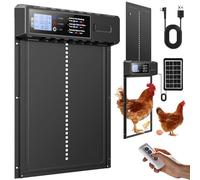 FabStyl Automatic Chicken Coop Door Solar Powered with XL Large Size 10.8″x 14.2″ Auto Chicken Door Design with USB-C Charging & 3 Modes, Anti-Pinch & Aluminum Alloy Weather Proof