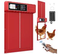 FabStyl Automatic Chicken Coop Door Solar Powered with XL Large Size 36X27.5cm Red Auto Chicken Door Design with USB-C Charging & 3 Modes, Anti-Pinch & Aluminum Alloy Weather Proof
