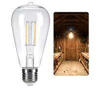 FabStyl Replacement Bulb 3V E27 ST64 Low Voltage Lamp Warm White for Solar Shed Lights, Warm White 2700K Compatible with B0DHC8RFJR B0DSZQPWZR B0DZ1XVH94 for Garden Patio Pergola Balcony