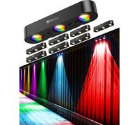 FabStyl Solar Fence Lights Outdoor Garden, 8 Packs RGB Wall Light Outdoor Solar Powered Super Bright with 10 Colour Modes & Sync Function Garden Lights for Patio, Yard, Pathway, Post Decoration