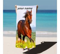 FABTOP Horse Towel 70 x 140 cm Cotton Beach Towel Bath Towel Shower Towel Horse Beach Towel Large Microfibre Towel Horse Personalised Bath Towel (1.80 x 150 cm)