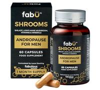 fabÜ Shrooms Andropause - Natural Shilajit & Lion's Mane Supplement for Men - Complete Multivitamin with Zinc, B12 & Minerals for Energy, Cognition & Testosterone Support - 60 Capsules