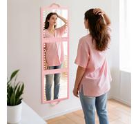 Fabuday Foldable Full Body Length Mirror with Light for Travel - Lighted Rechargeable Trifold Hanging Long Mirror, Folding Portable Tall Mirrors for Camping, RV, Dance, Dressing, Over The Door