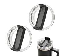 Fabuerdia 30 oz Tumbler Lid Replacement Compatible with Stanley Cup | 2 Pack BPA-Free Clear Tumbler Lid, Replacement Top Accessory for Stanley Cup(Clear-Black)