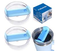 Fabuerdia 40 OZ Tumbler Lid Fit for Stanley Cup, 2 Pack Clear Replacement Lids Fit for Stanley Tumbler, Spill Proof Tumbler Covers for Stanley Cup Accessories(Clear-Azure)